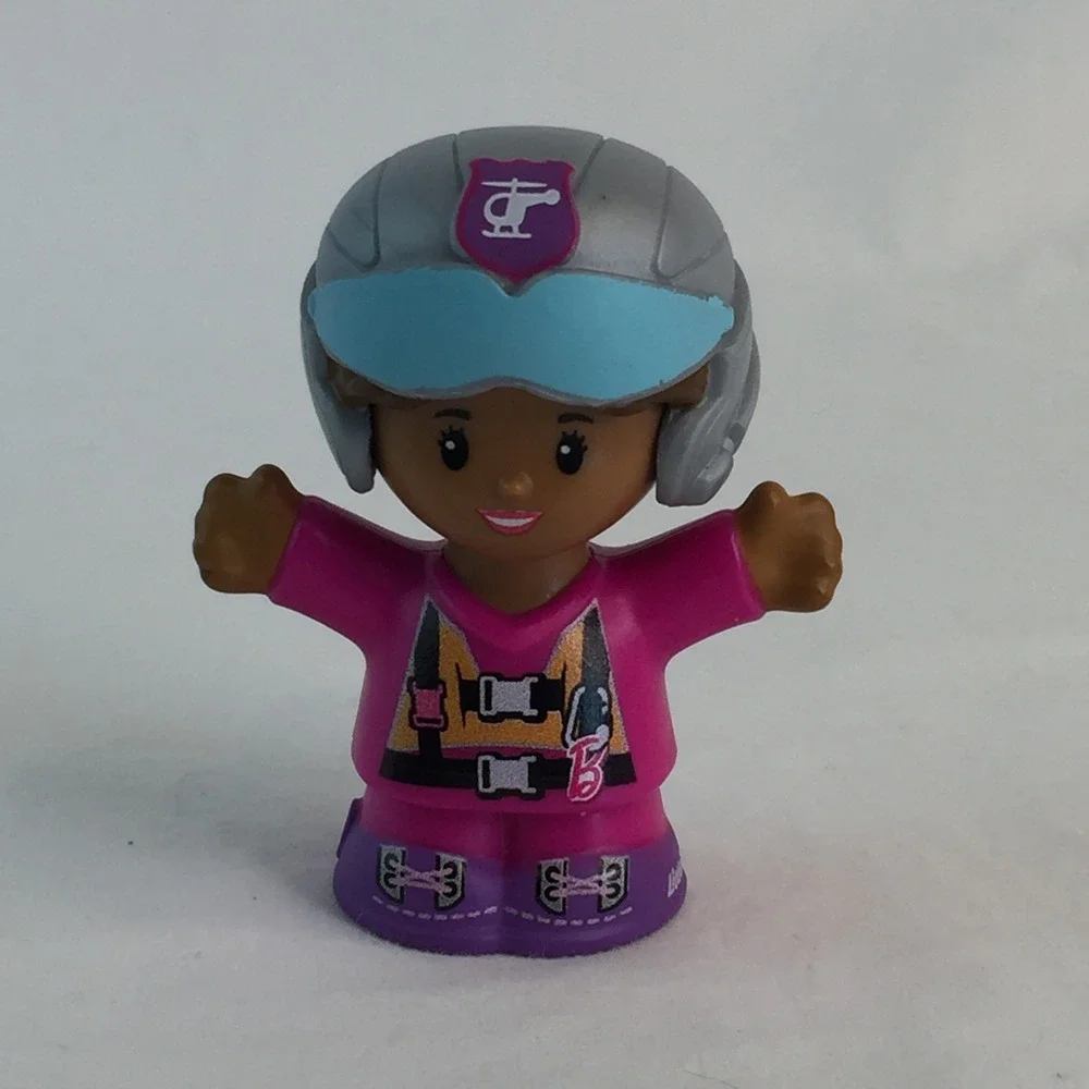 Fisher-Price Little People Barbie Helicopter Toy Purple Pink Pilot Figure‎ 2022